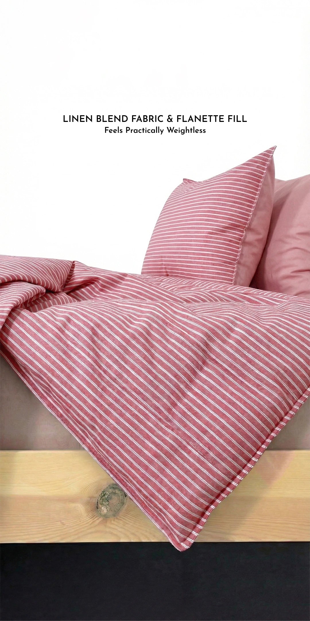 Linen Blend AC Comforter With 2 Pillow Cases and 1 Breakfast Pillow - Sero