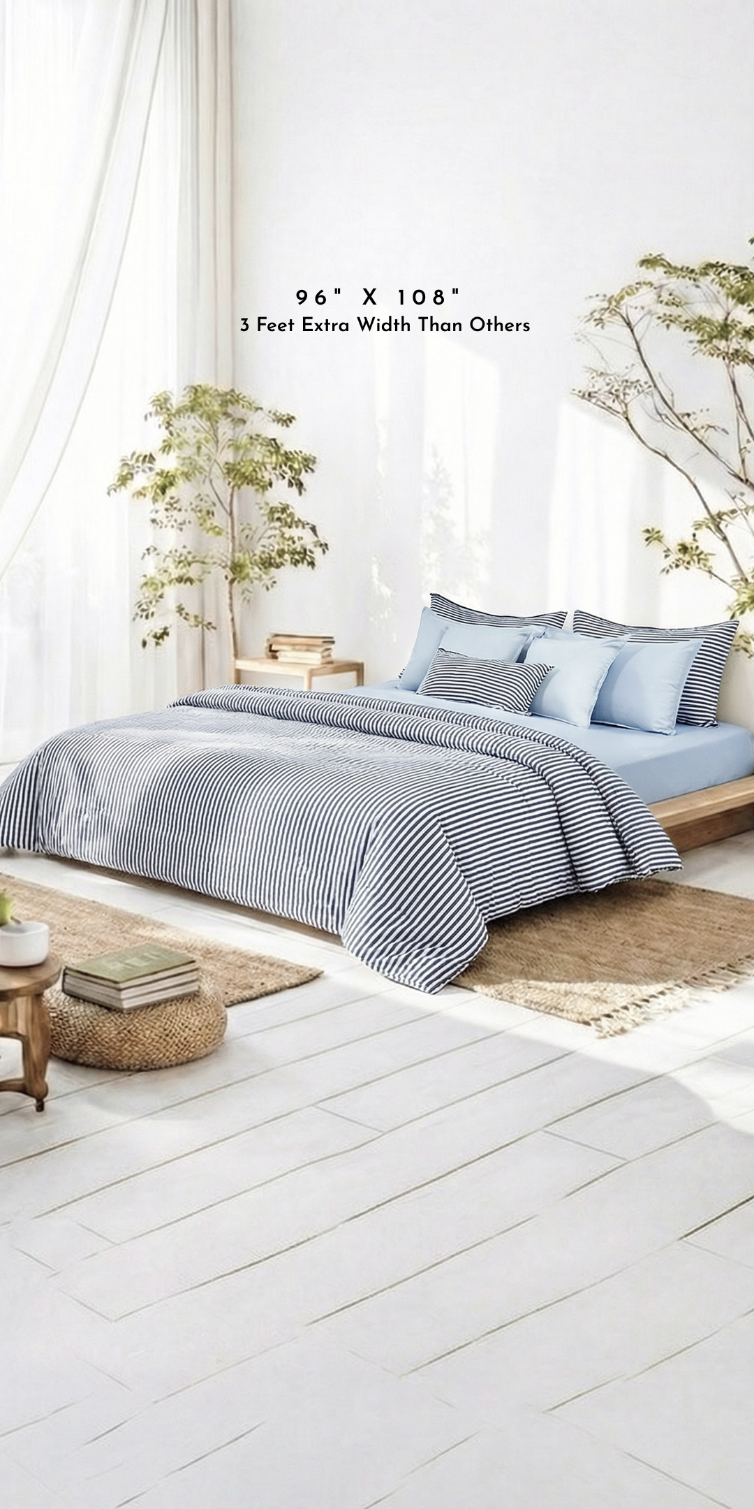 Zarf Linen Blend Bedding Set Of 9 - Nautical