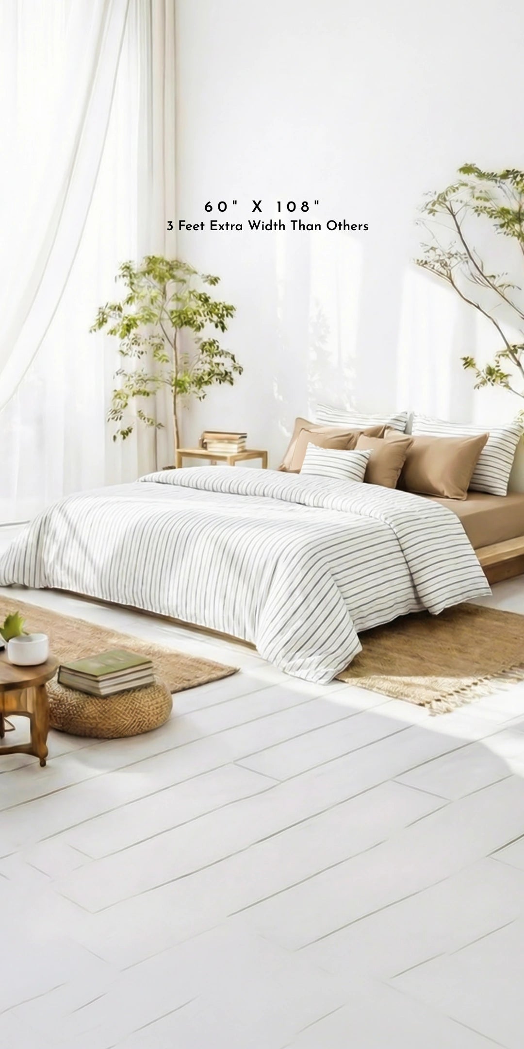Linen Blend AC Comforter With 2 Pillow Cases and 1 Breakfast Pillow For Single Size Bed- Arden