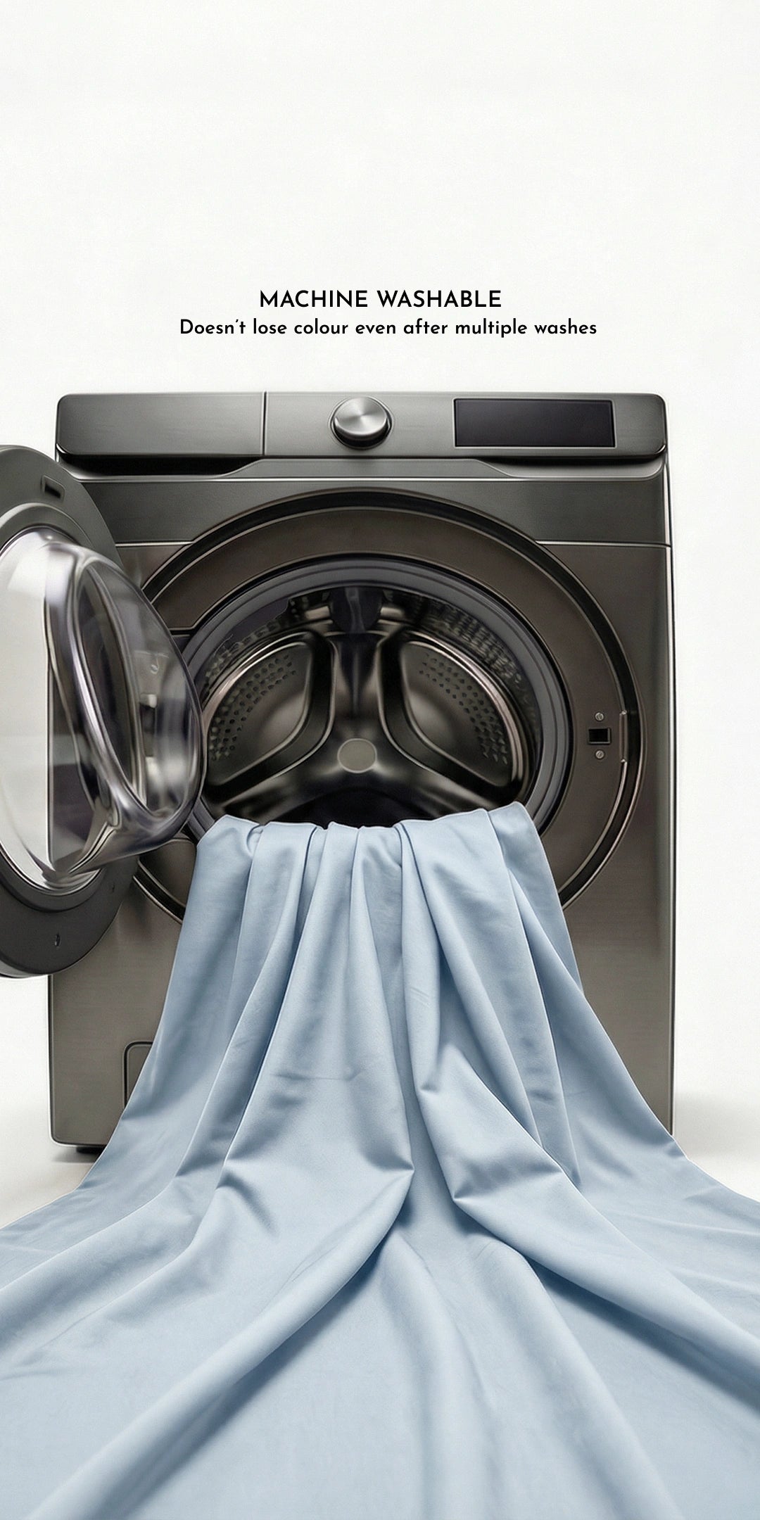 ZARF Italian Staple Weave Bedsheet With 2 Designer Pillow Cases, 2 Solid Pillowcases & 2 Cushion Covers - Skyline