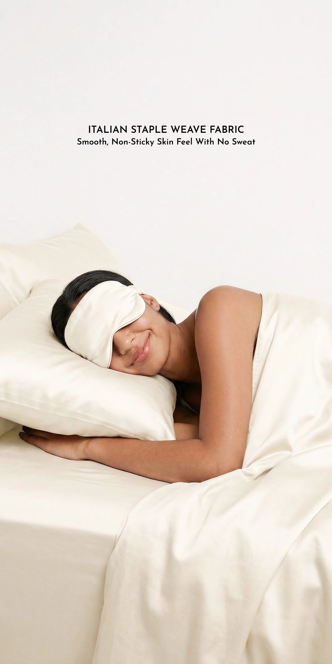 ZARF Italian Staple Weave Bedsheet With 2 Designer Pillow Cases, 2 Solid Pillowcases & 2 Cushion Covers - Porcelain