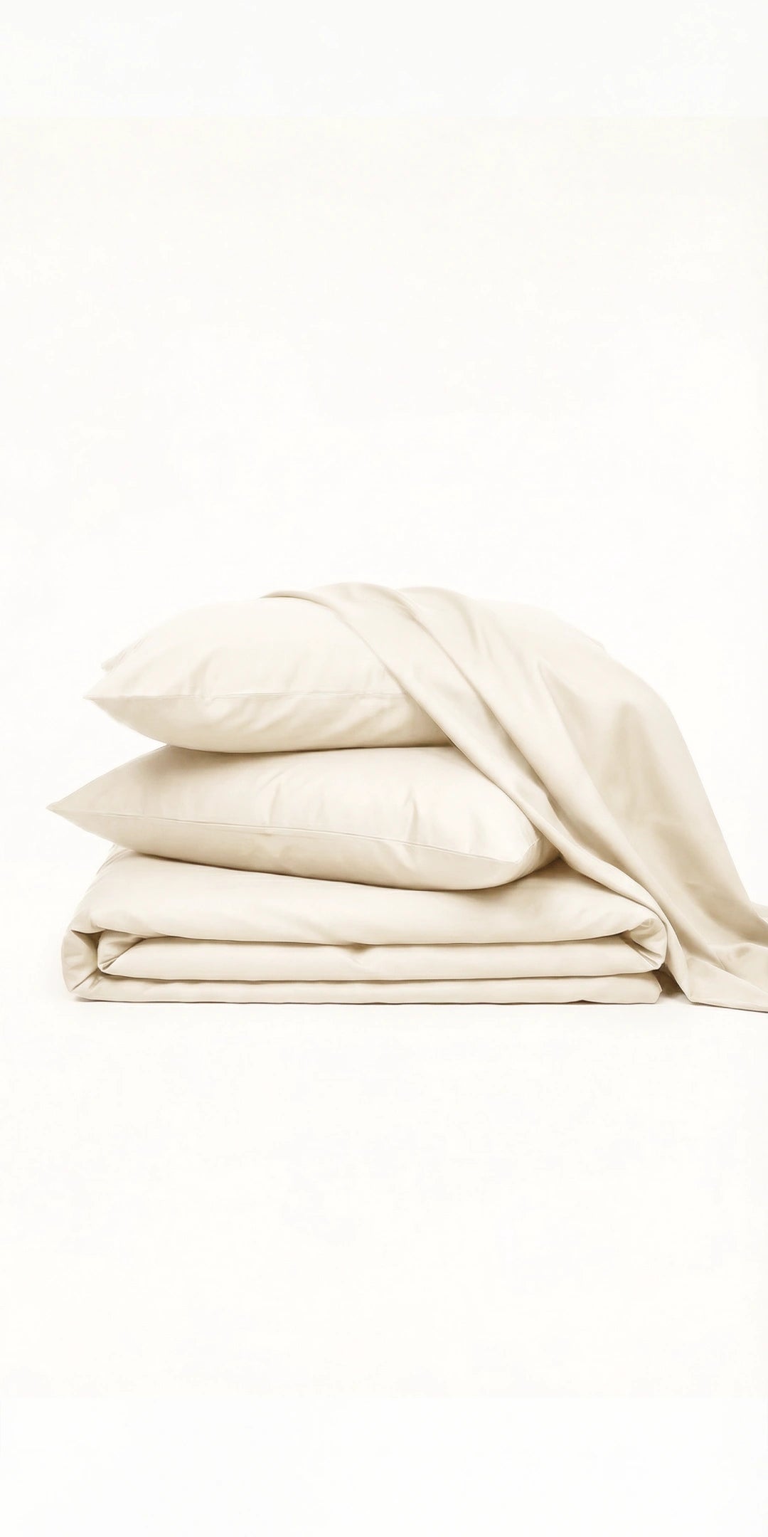 ZARF Italian Staple Weave Bedsheet With 2 Designer Pillow Cases, 2 Solid Pillowcases & 2 Cushion Covers - Porcelain