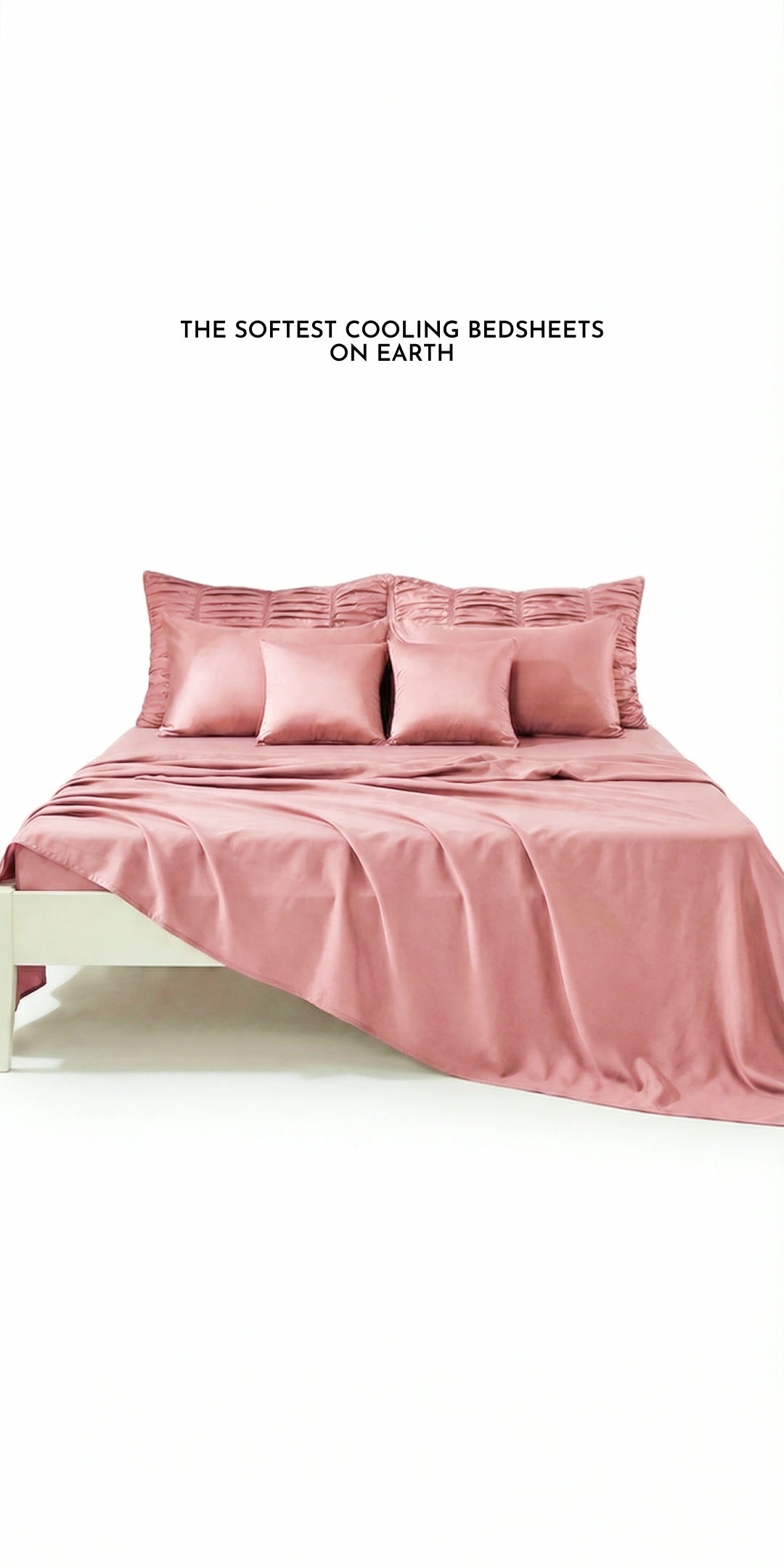 ZARF Italian Staple Weave Bedsheet With 2 Designer Pillow Cases, 2 Solid Pillowcases & 2 Cushion Covers - Orchid