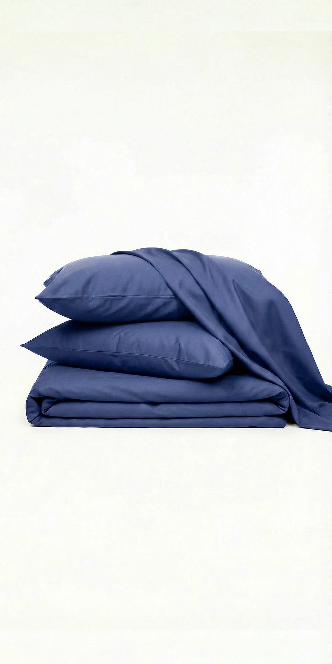 ZARF Italian Staple Weave Bedsheet With 2 Designer Pillow Cases, 2 Solid Pillowcases & 2 Cushion Covers - Indigo