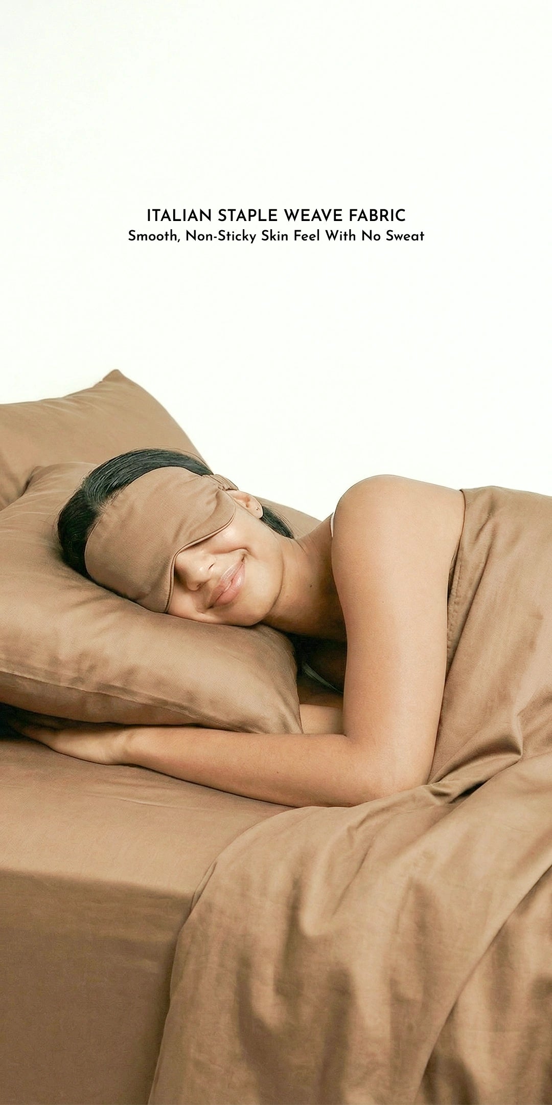 ZARF Italian Staple Weave Bedsheet With 2 Designer Pillow Cases, 2 Solid Pillowcases & 2 Cushion Covers - Butterscotch
