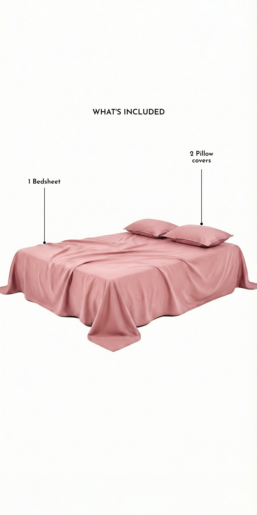 ZARF Italian Staple Weave Bedsheet For Single Size Bed With 2 Solid Pillowcases - Orchid