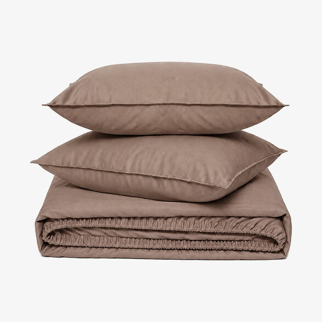 ZARF Italian Weave Fitted Bedsheet - Caramel