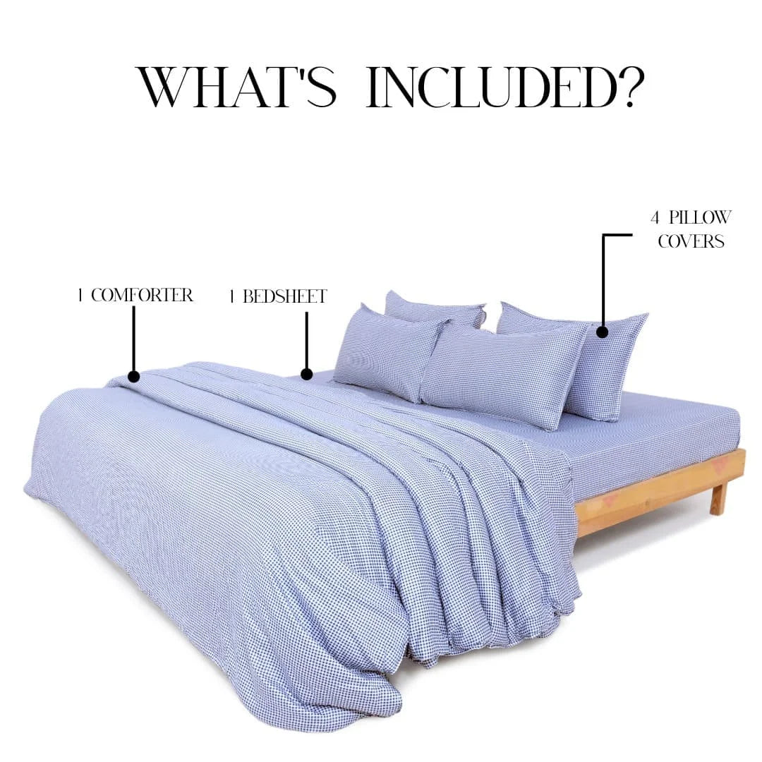 Zarf Egyptian Cotton Bedding Set Of 6 - Bluegrid