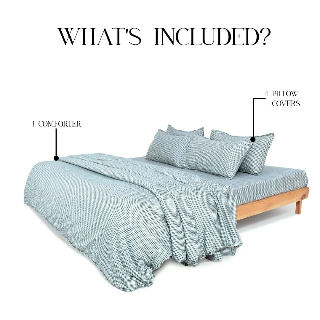 Zarf Egyptian Cotton Comforter With 4 Pillow cases - Greengrid