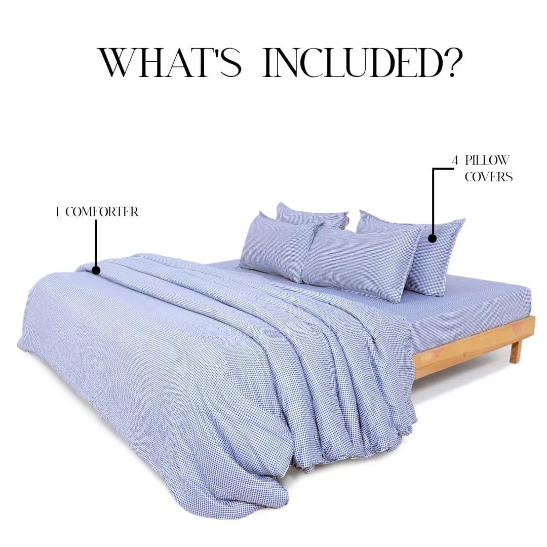 Zarf Egyptian Cotton Comforter With 4 Pillow cases - Bluegrid