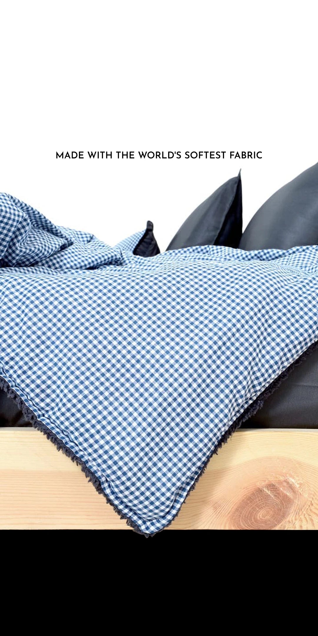 Zarf California King Size Reversible Quilt  With 2 pillowcases and 1 Breakfast Cushion cover - Gingham