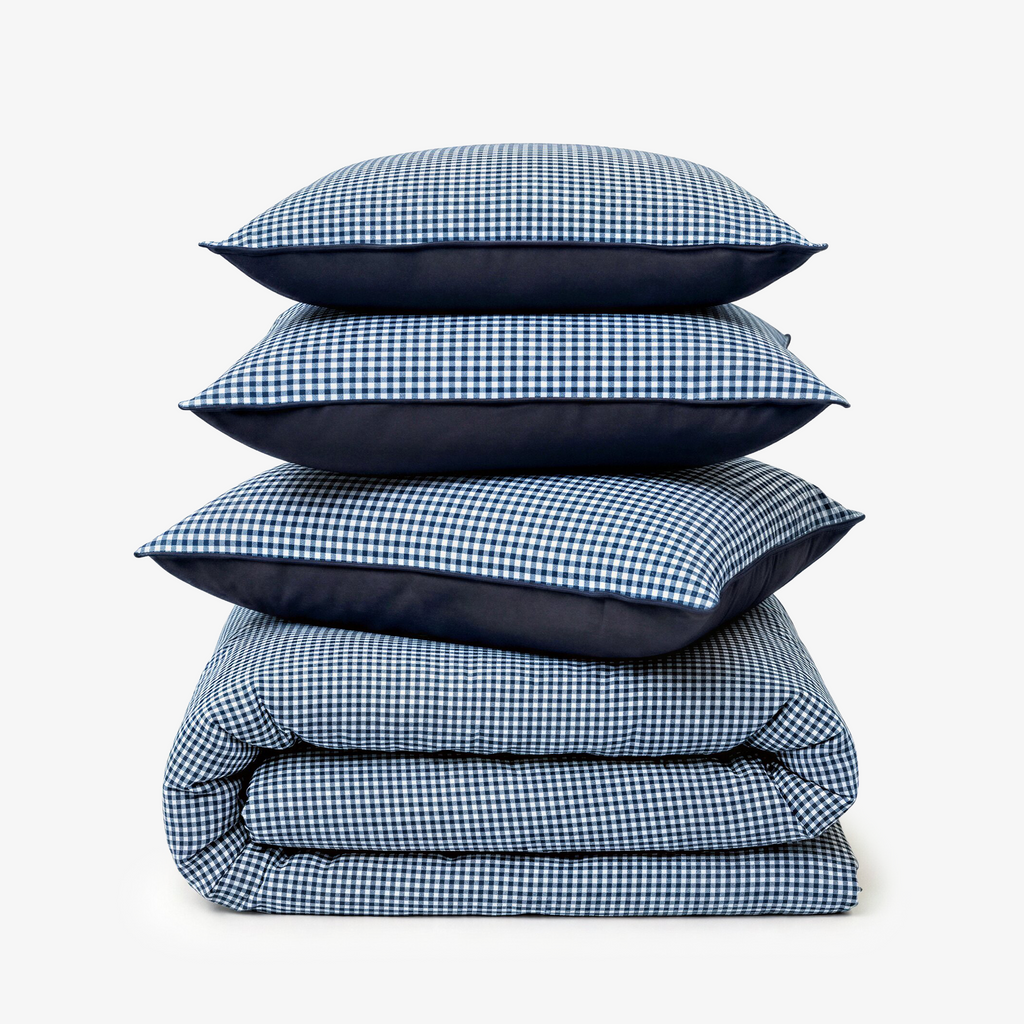Zarf Reversible Quilt For Single Size Bed With 2 pillowcases and 1 Breakfast Cushion cover - Gingham