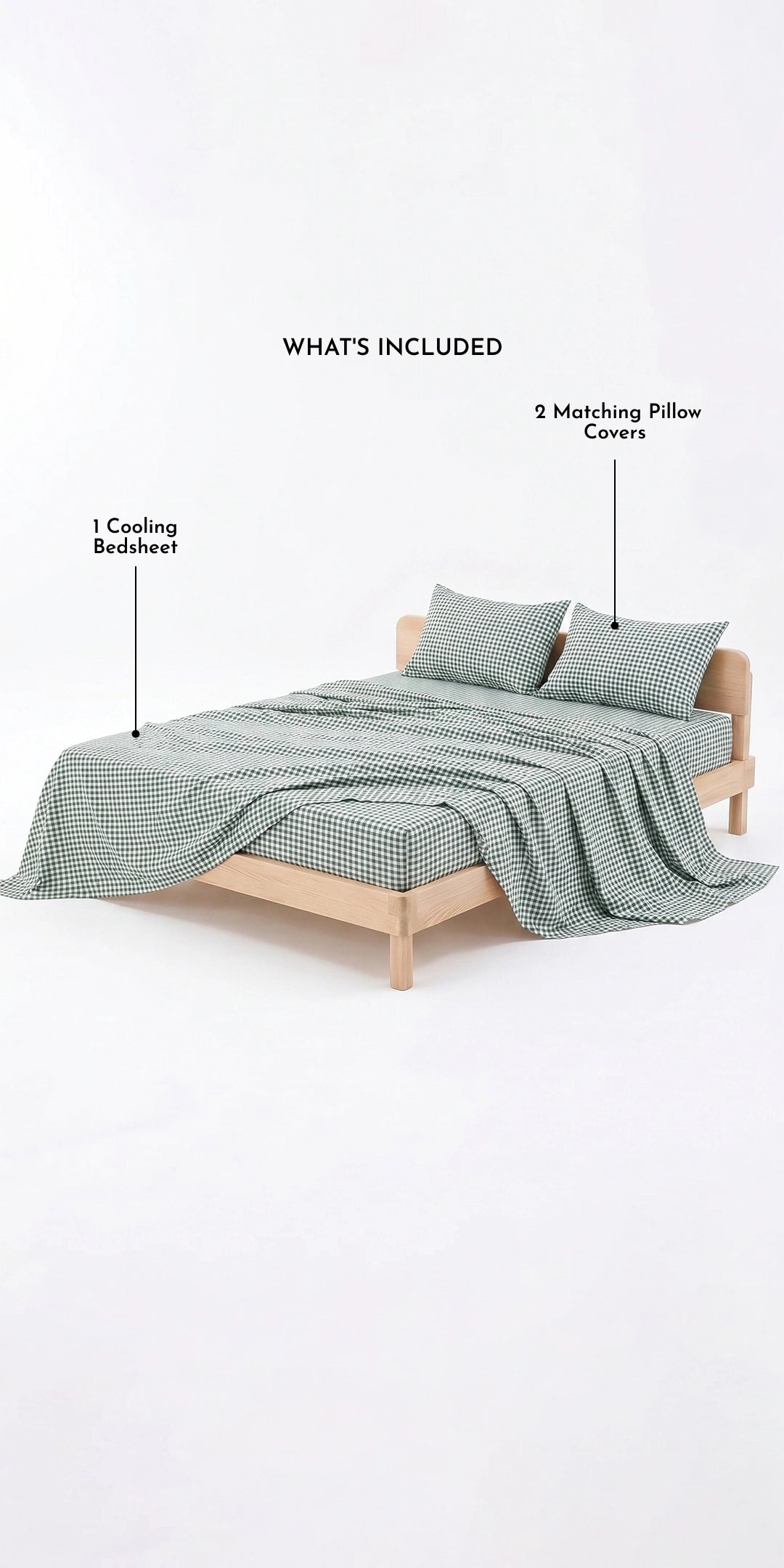 ZERIES EGYPTIAN COTTON FITTED BEDSHEET WITH 2 PILLOW CASES - Greengrid