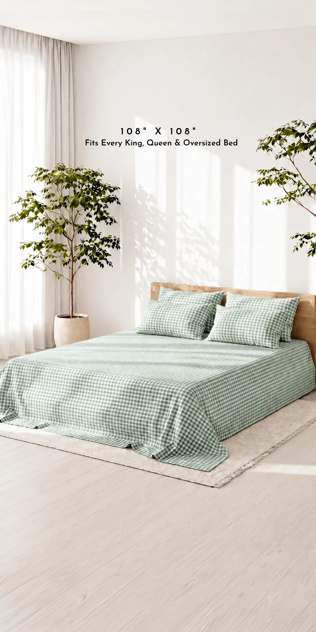 Zeries Egyptian Cotton Bedsheet With 4 Pillow Cases - Greengrid
