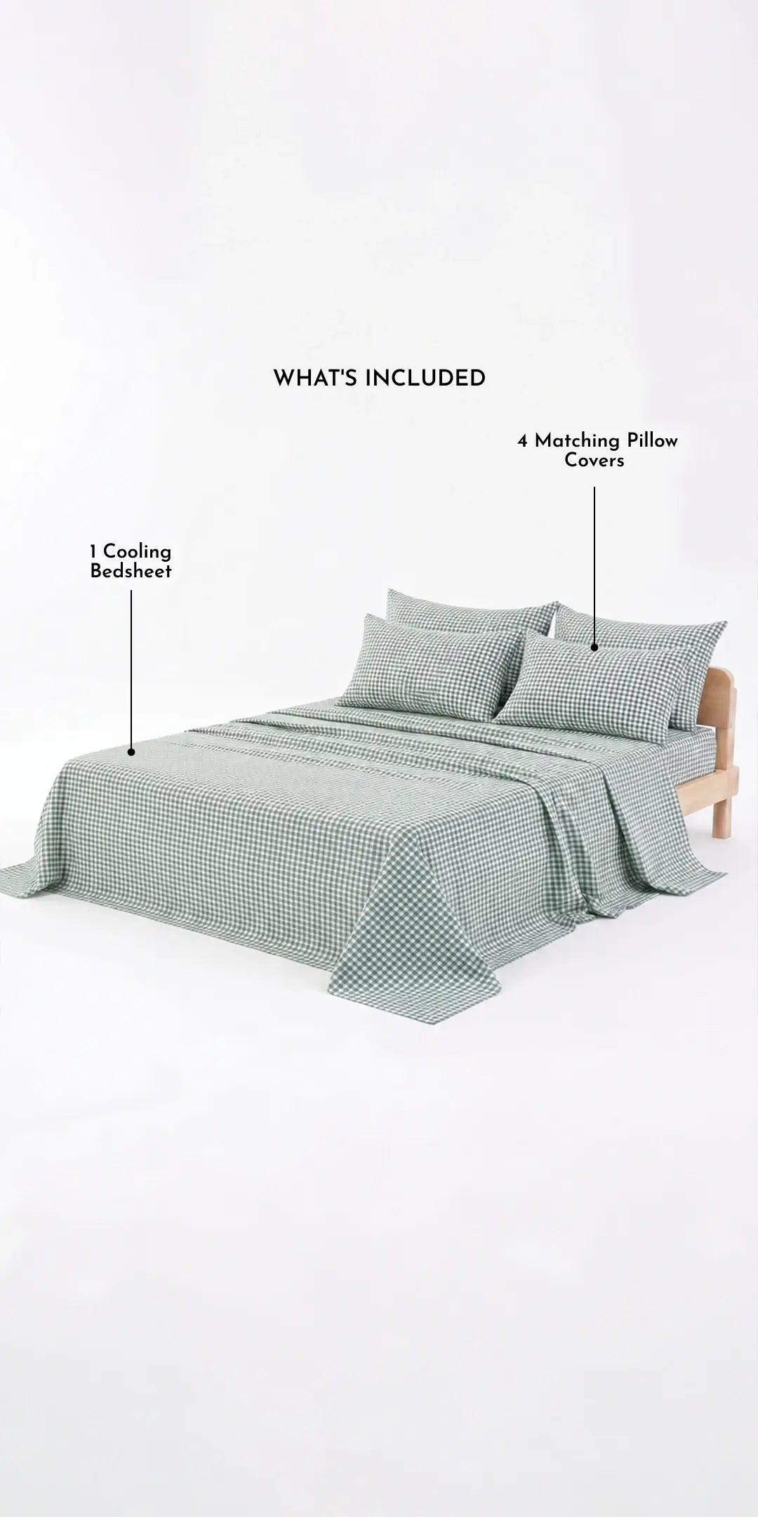 Zeries Egyptian Cotton Bedsheet With 4 Pillow Cases - Greengrid