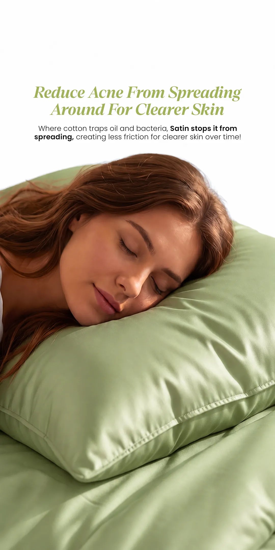 Zarf Glazed Charmeuse Satin Acne-Reducing Pillow Cover - Pine