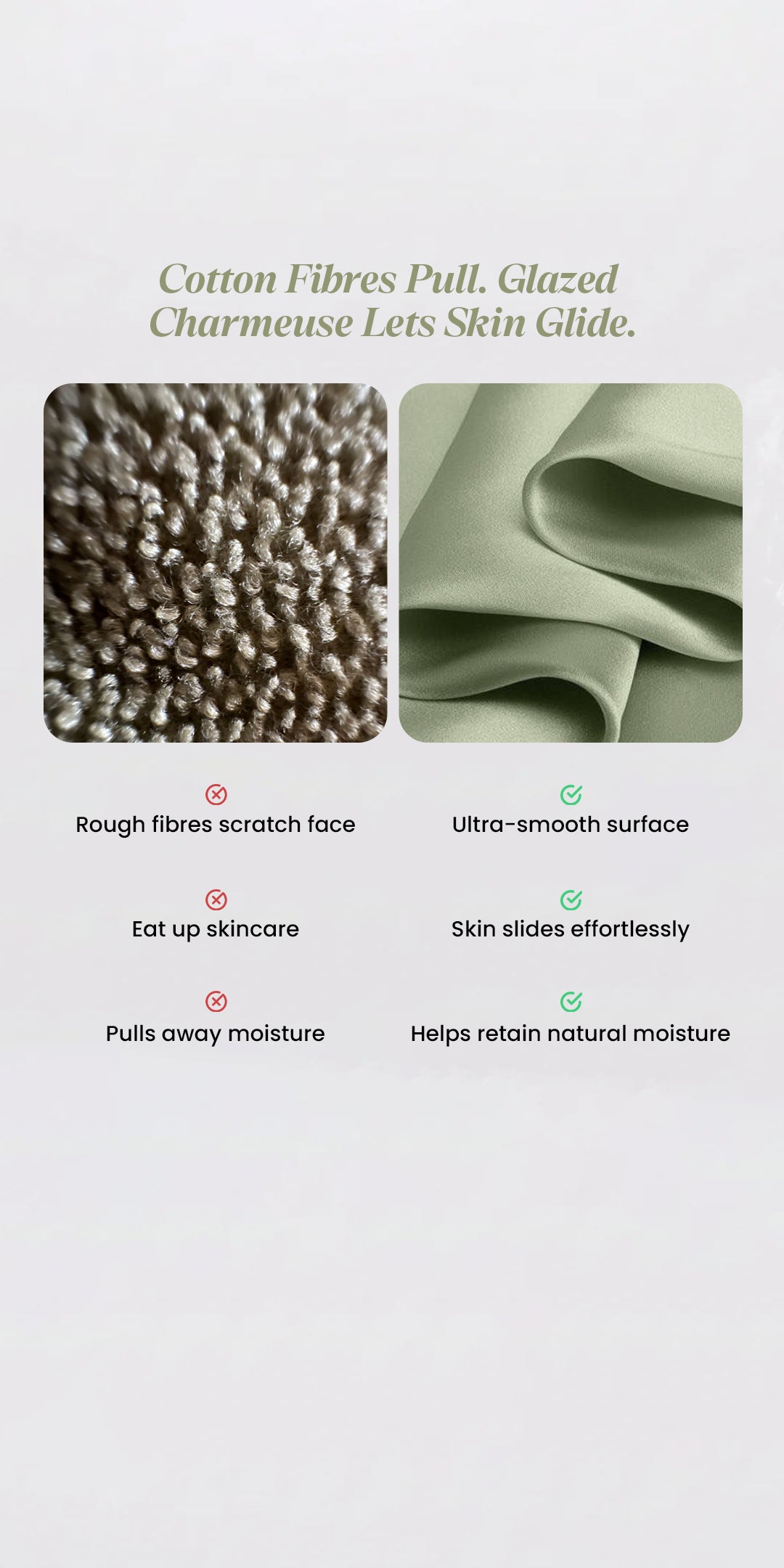 Zarf Glazed Charmeuse Satin Acne-Reducing Pillow Cover - Pine