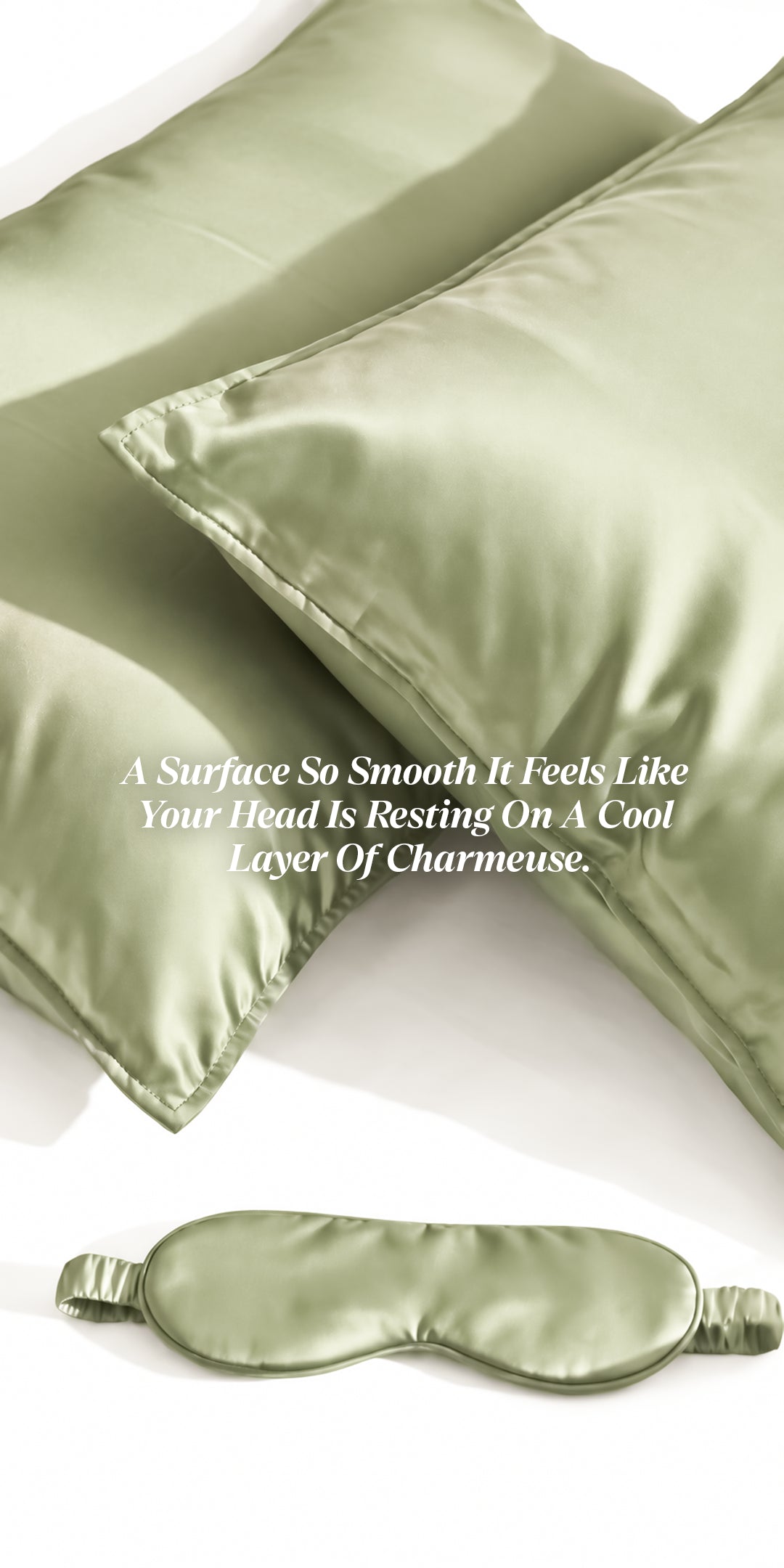 Zarf Glazed Charmeuse Satin Frizz-Reducing Pillow Cover - Pine