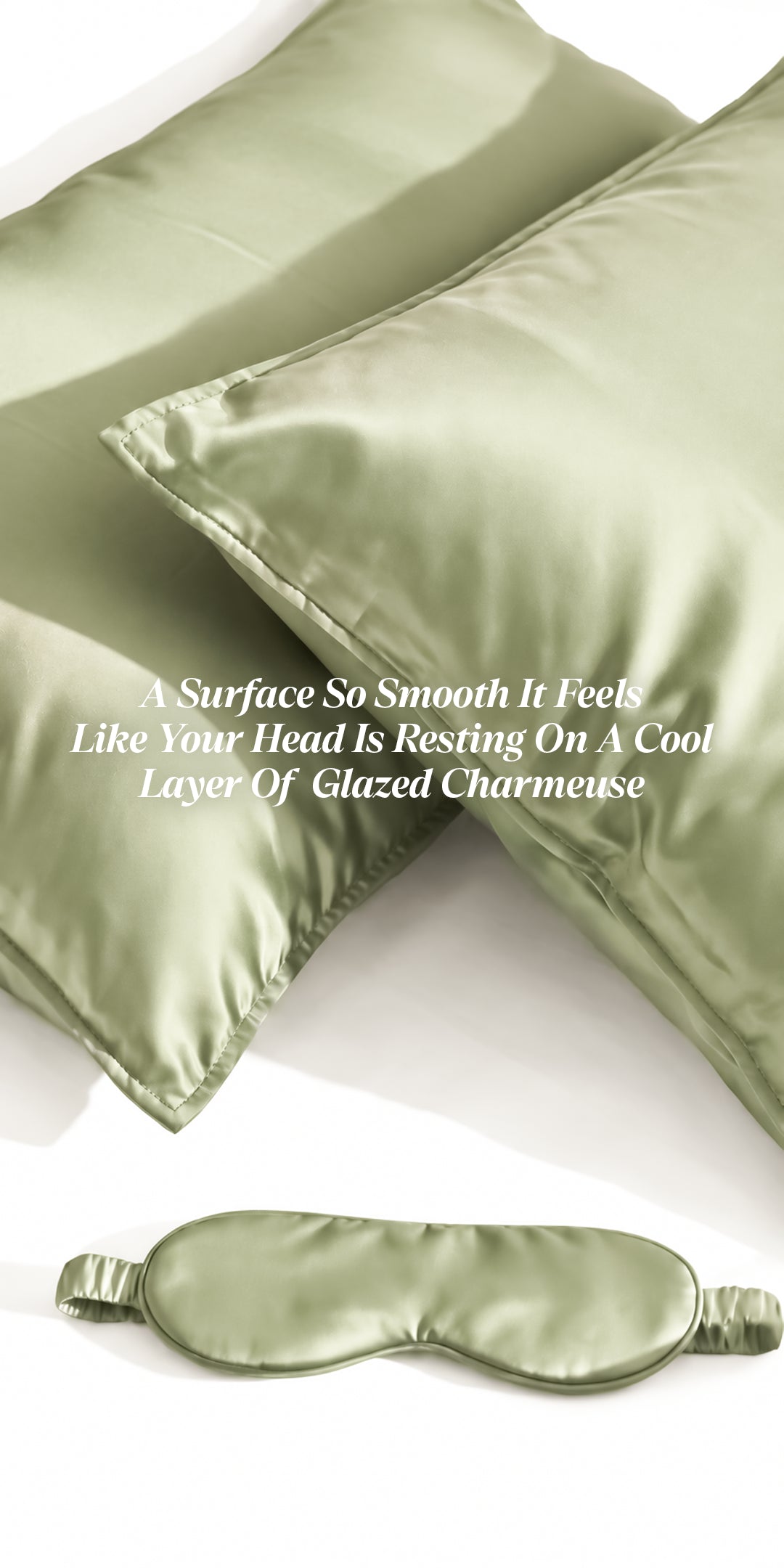 Zarf Glazed Charmeuse Satin Acne-Reducing Pillow Cover - Pine