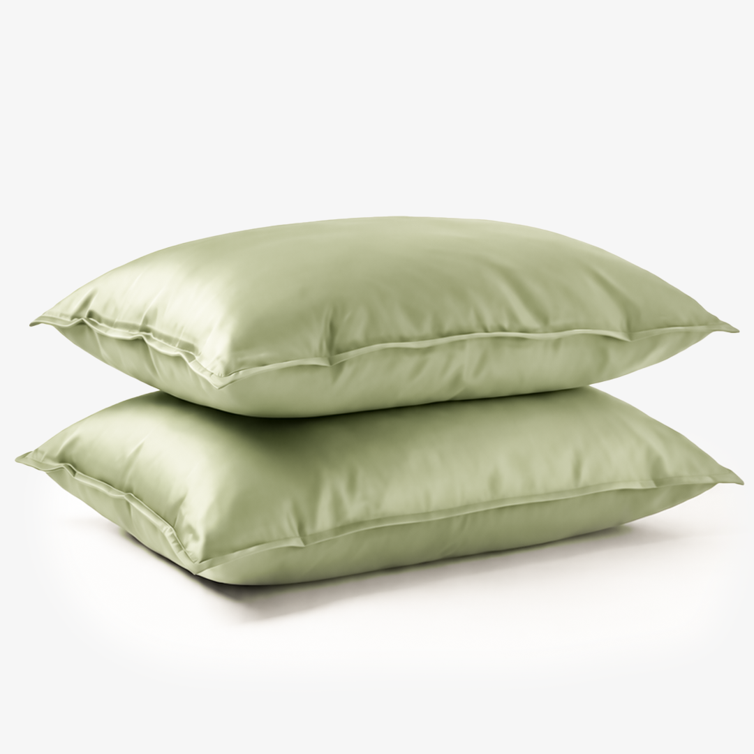 Zarf Glazed Charmeuse Satin Acne-Reducing Pillow Cover - Pine