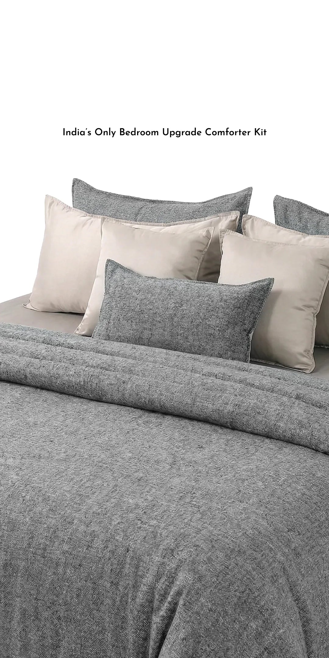 Zarf Linen Blend Bedding Set Of 9 - Harbour