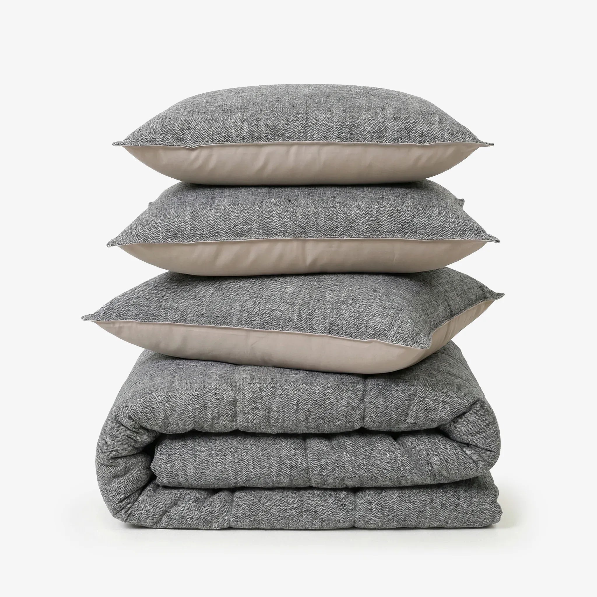 Linen Blend AC Comforter With 2 Pillow Cases and 1 Breakfast Pillow - Harbour