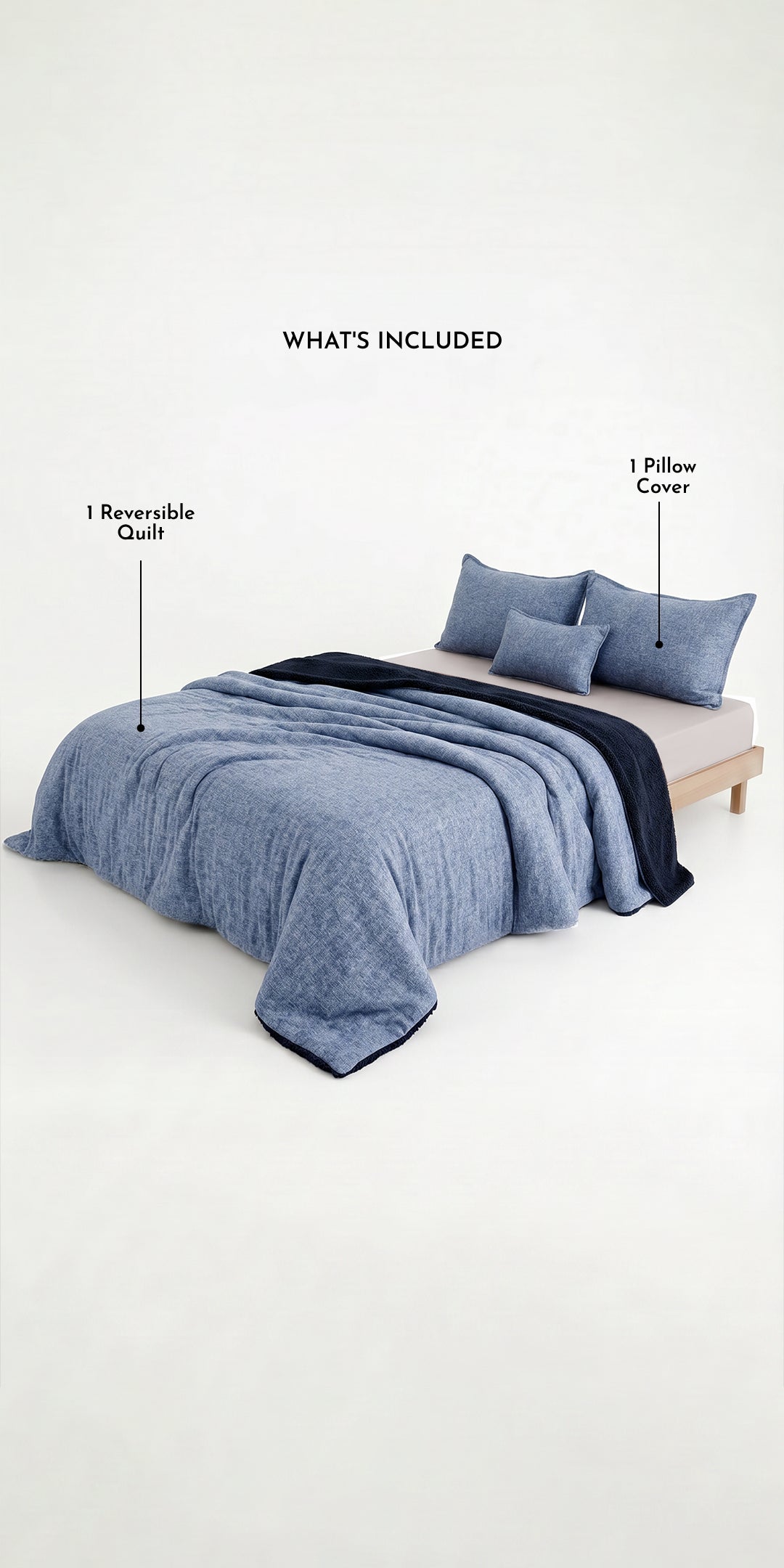 ZARF Reversible Baby Size Quilt With 1 Pillowcase - Harbour