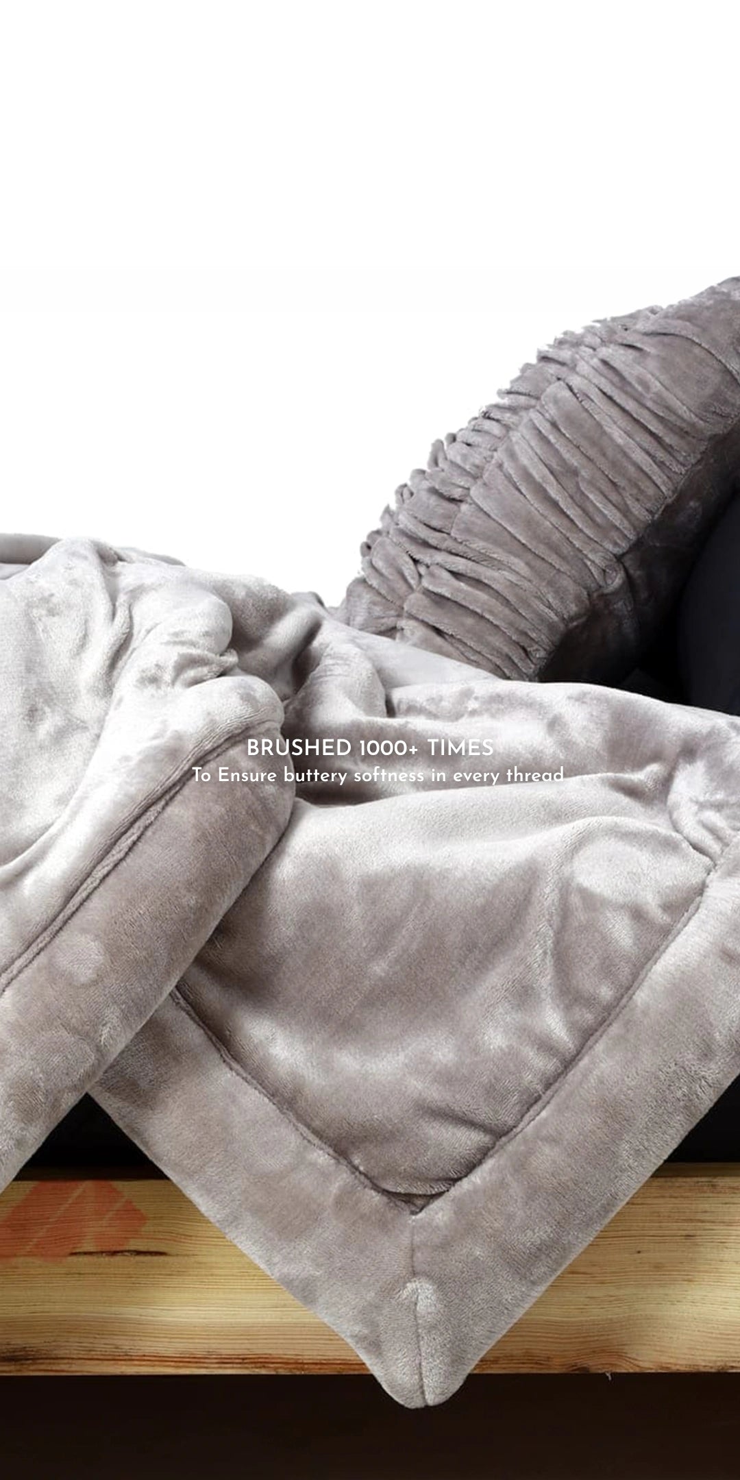 Zarf Ultra-Warm Luxury Winter Blanket With Two Cushion Covers - Heather
