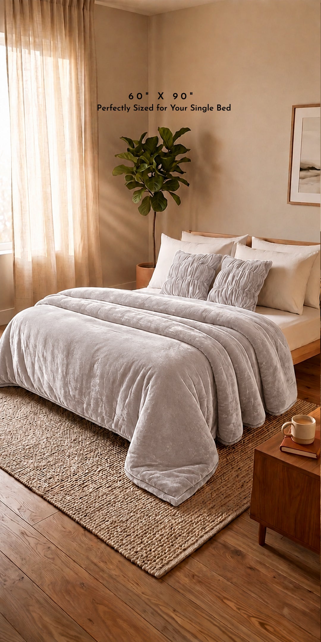 ZARF Ultra-Warm Luxury Winter Blanket For Single Size Bed - Heather