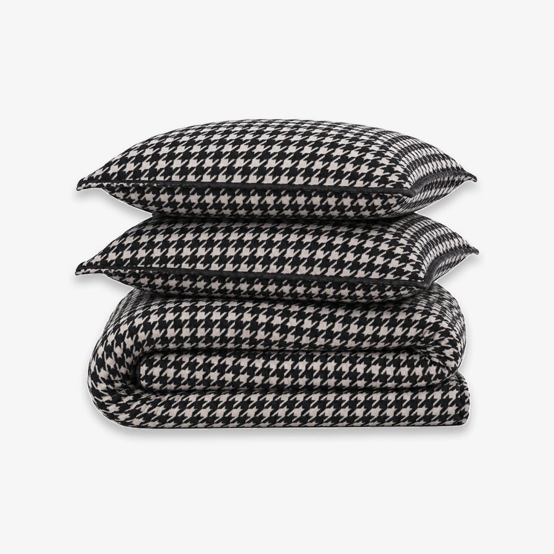 Zarf Ultra Soft All-Season Premium  Printed AC Blanket For Single Size Bed With 2 Pillow Covers - Houndstooth