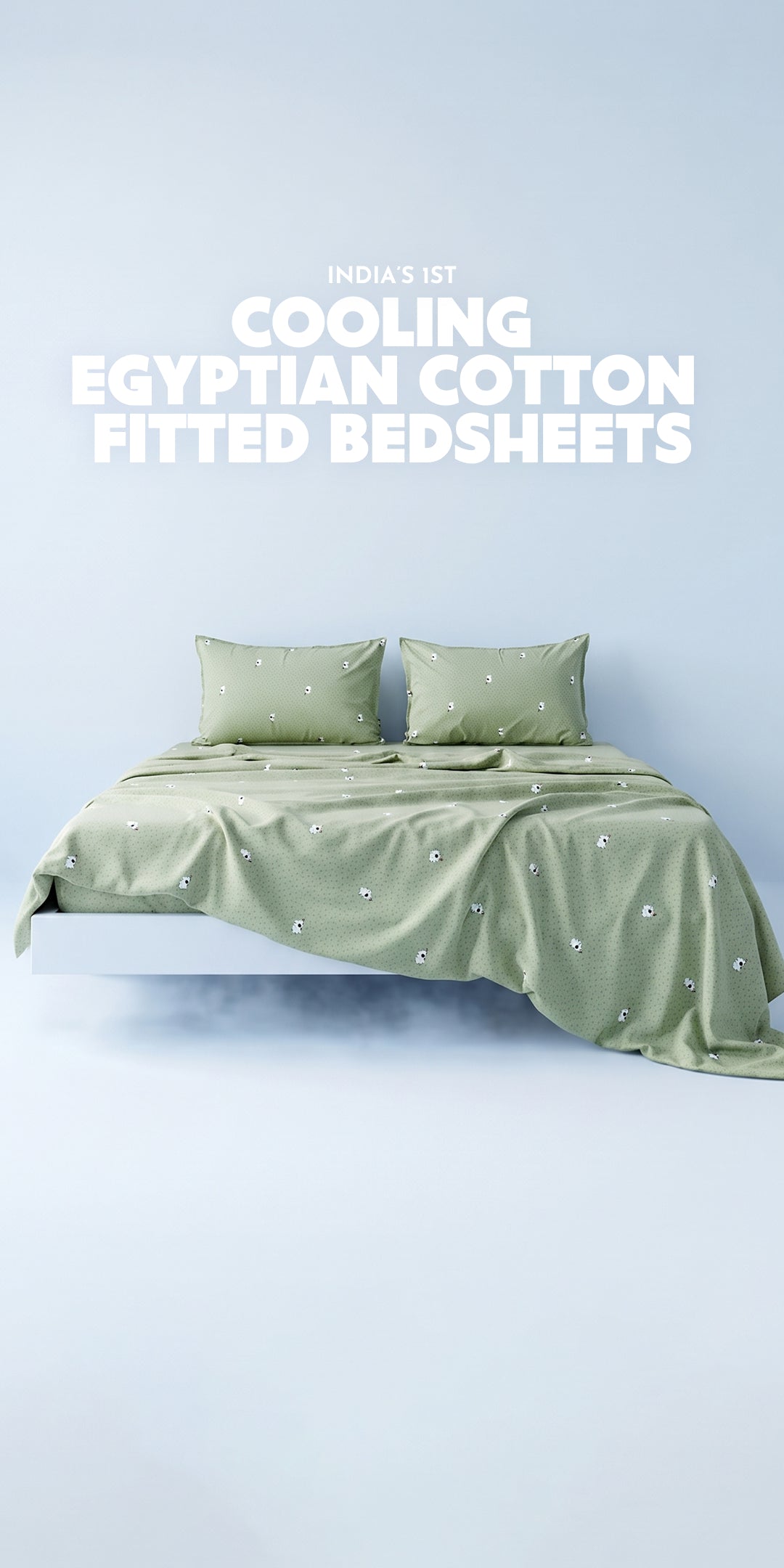 ZERIES PERCALE WEAVE EGYPTIAN COTTON FITTED BEDSHEET WITH 2 PILLOW CASES - Huxley
