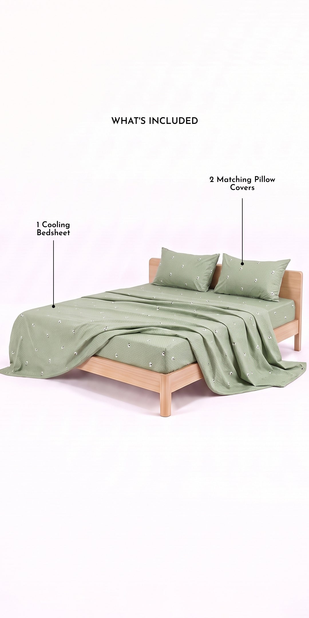 ZERIES PERCALE WEAVE EGYPTIAN COTTON FITTED BEDSHEET WITH 2 PILLOW CASES - Huxley