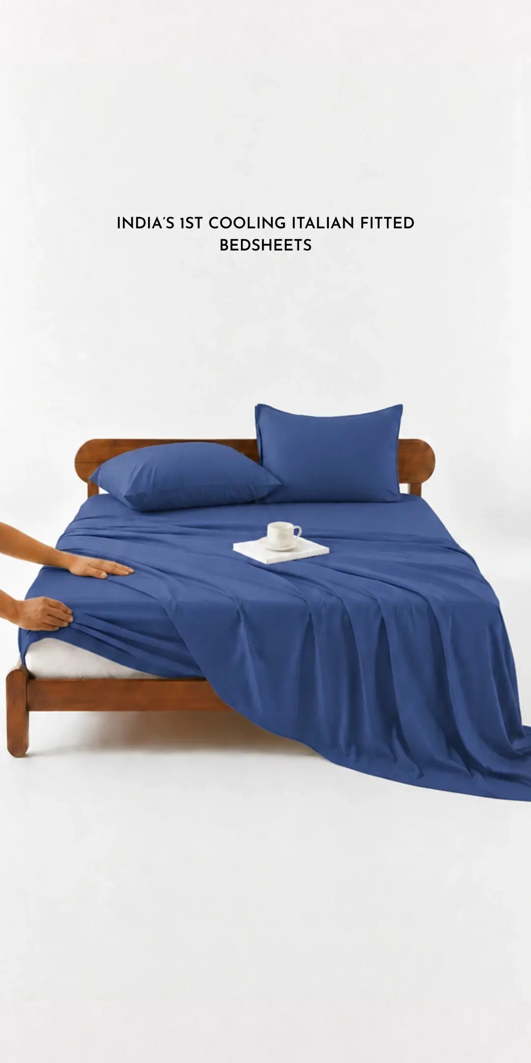 ZARF Italian Weave Fitted Bedsheet - Indigo