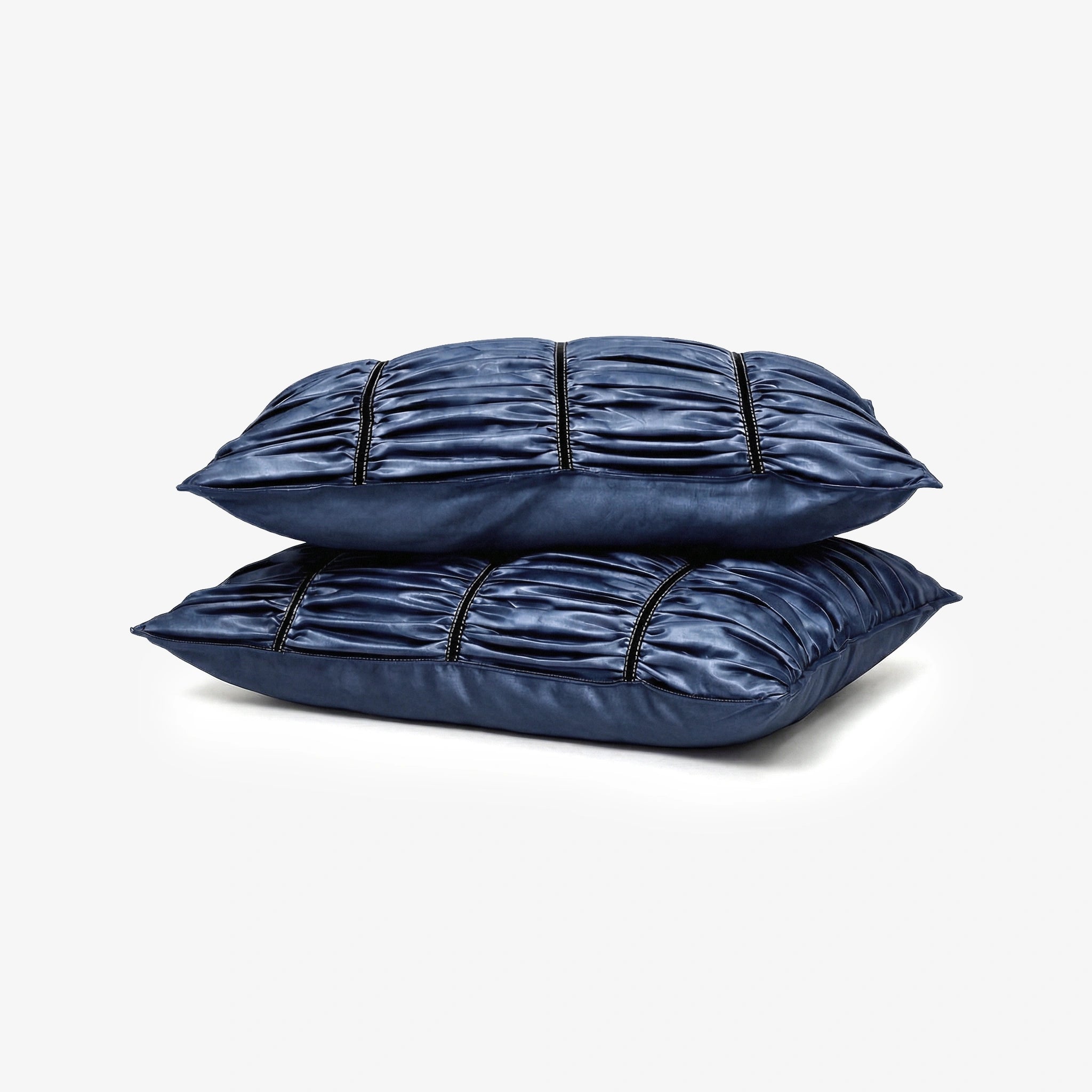 Italian Weave Designer Pillow Covers- Set Of 2 - Indigo