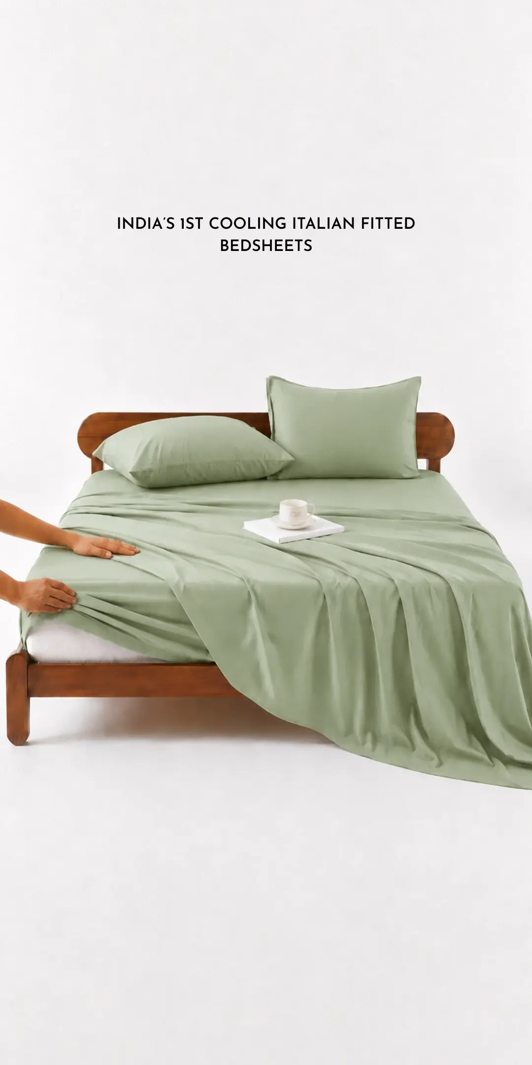ZARF Italian Weave Fitted Bedsheet - Pine