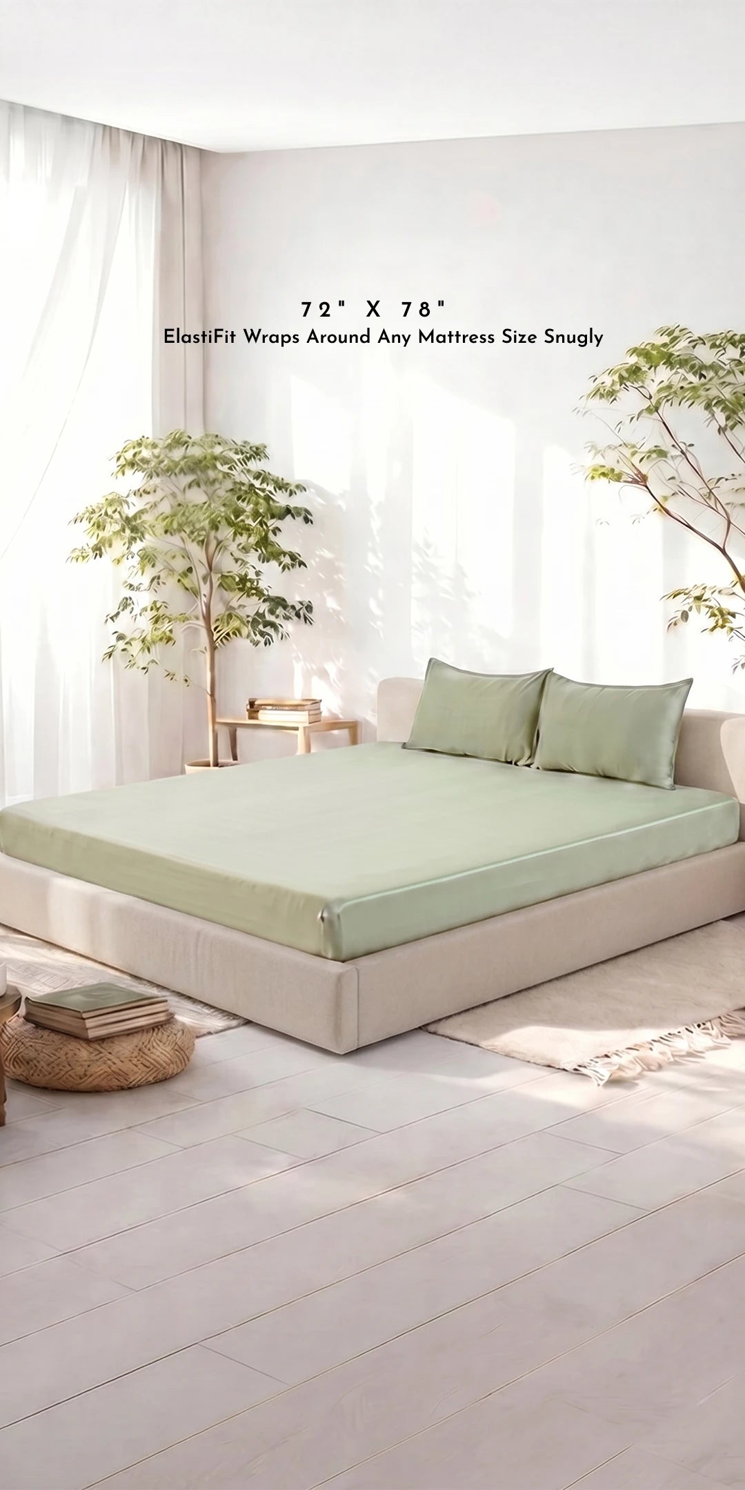 ZARF Italian Weave Fitted Bedsheet - Pine