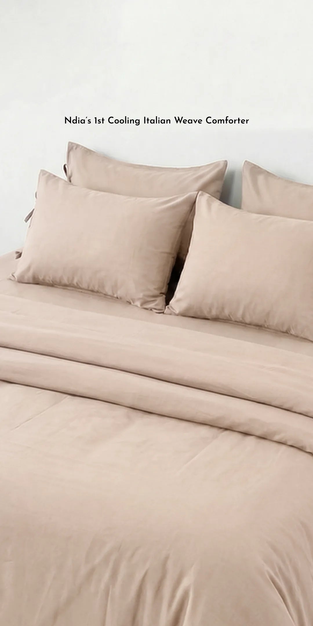 ZARF Italian Staple Weave Comforter For Single Size Bed With 2 Pillow Covers - Latte