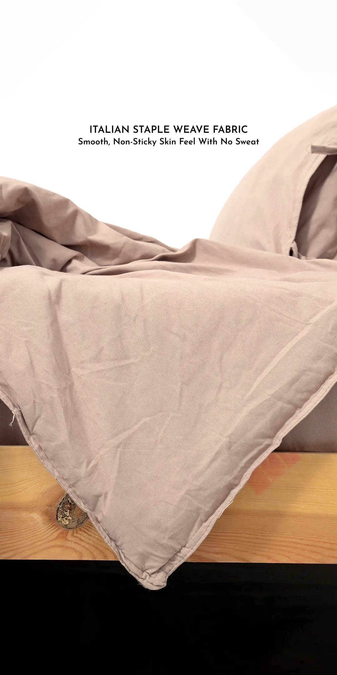 ZARF Italian Staple Weave Comforter With 2 Pillow Covers - Latte