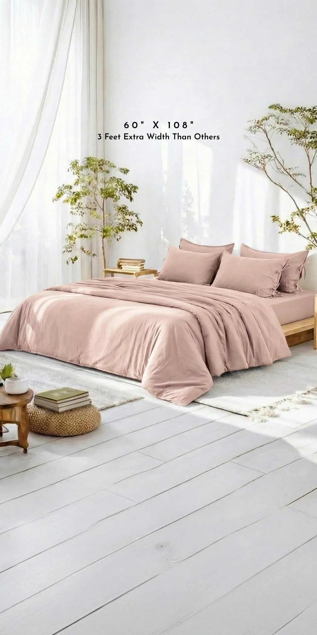 ZARF Italian Staple Weave Comforter For Single Size Bed With 2 Pillow Covers - Latte