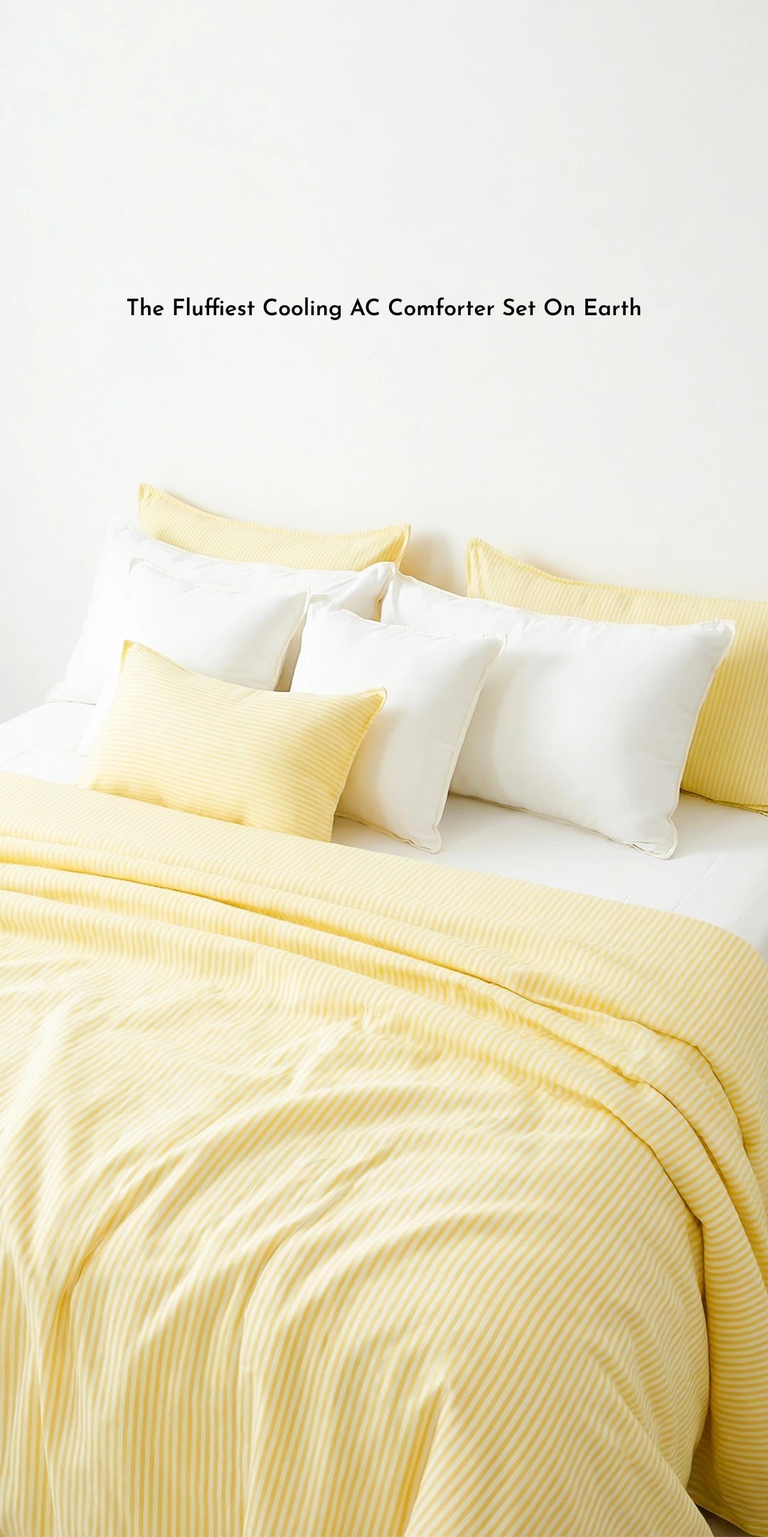 Linen Blend AC Comforter With 2 Pillow Cases and 1 Breakfast Pillow - Limone