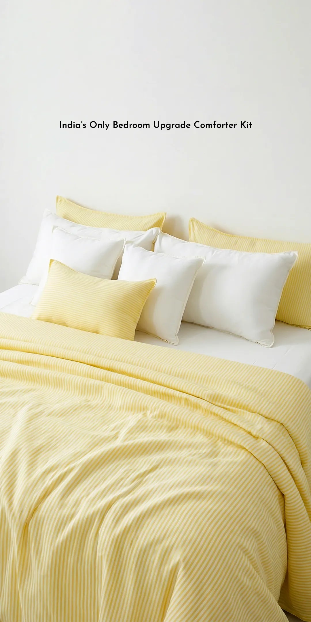Zarf Linen Blend Bedding Set Of 9 - Limone
