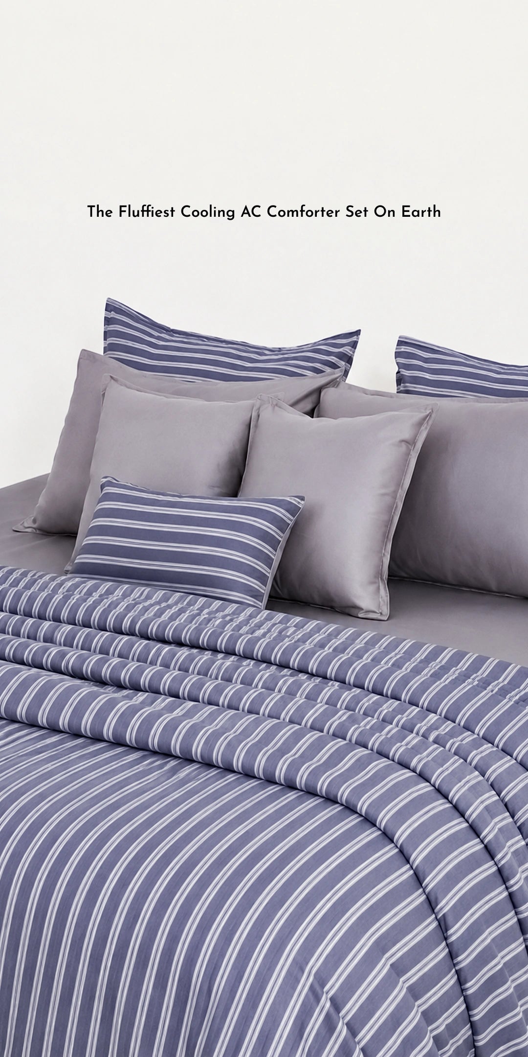 Linen Blend AC Comforter With 2 Pillow Cases and 1 Breakfast Pillow - Linea
