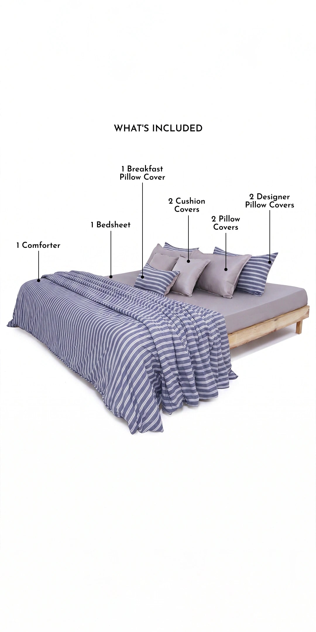Zarf Linen Blend Bedding Set Of 9 - Linea