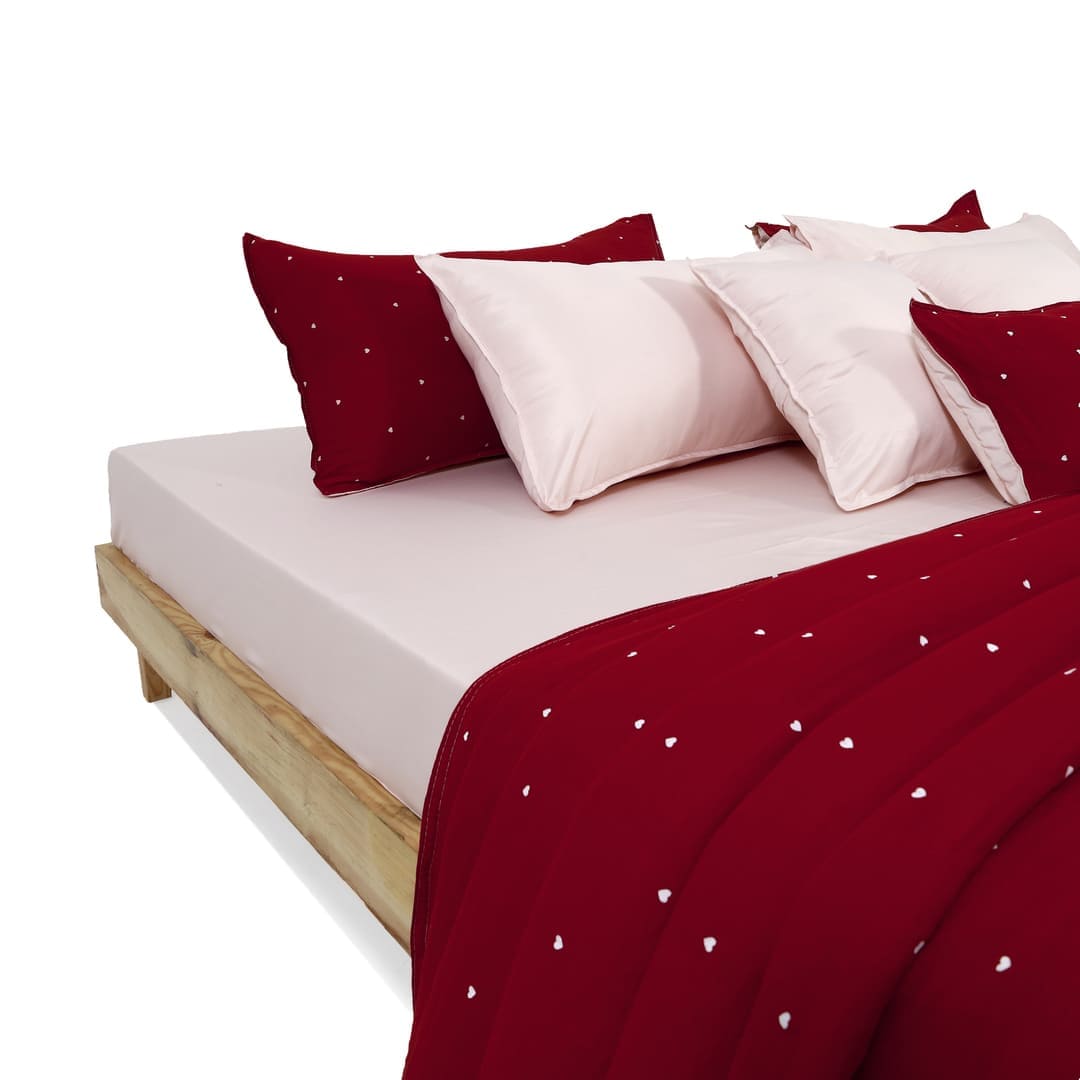 Linen Blend AC Comforter With 2 Pillow Cases and 1 Breakfast Pillow - Luvlap