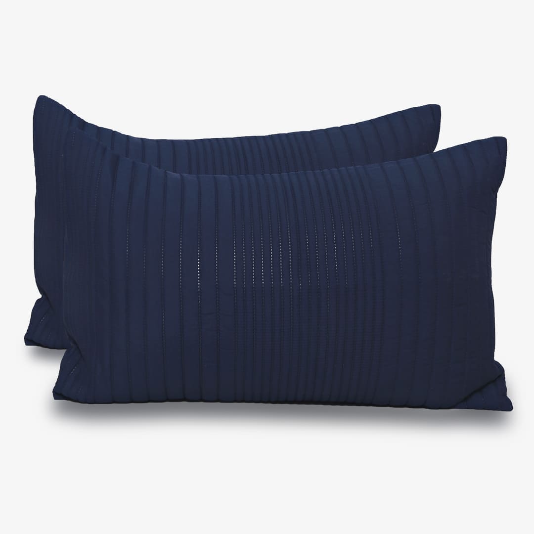 Zarf AC Comforters For Single Size Bed With 2 Pillow Cases & 2 Cushion Covers -  Navy Blue