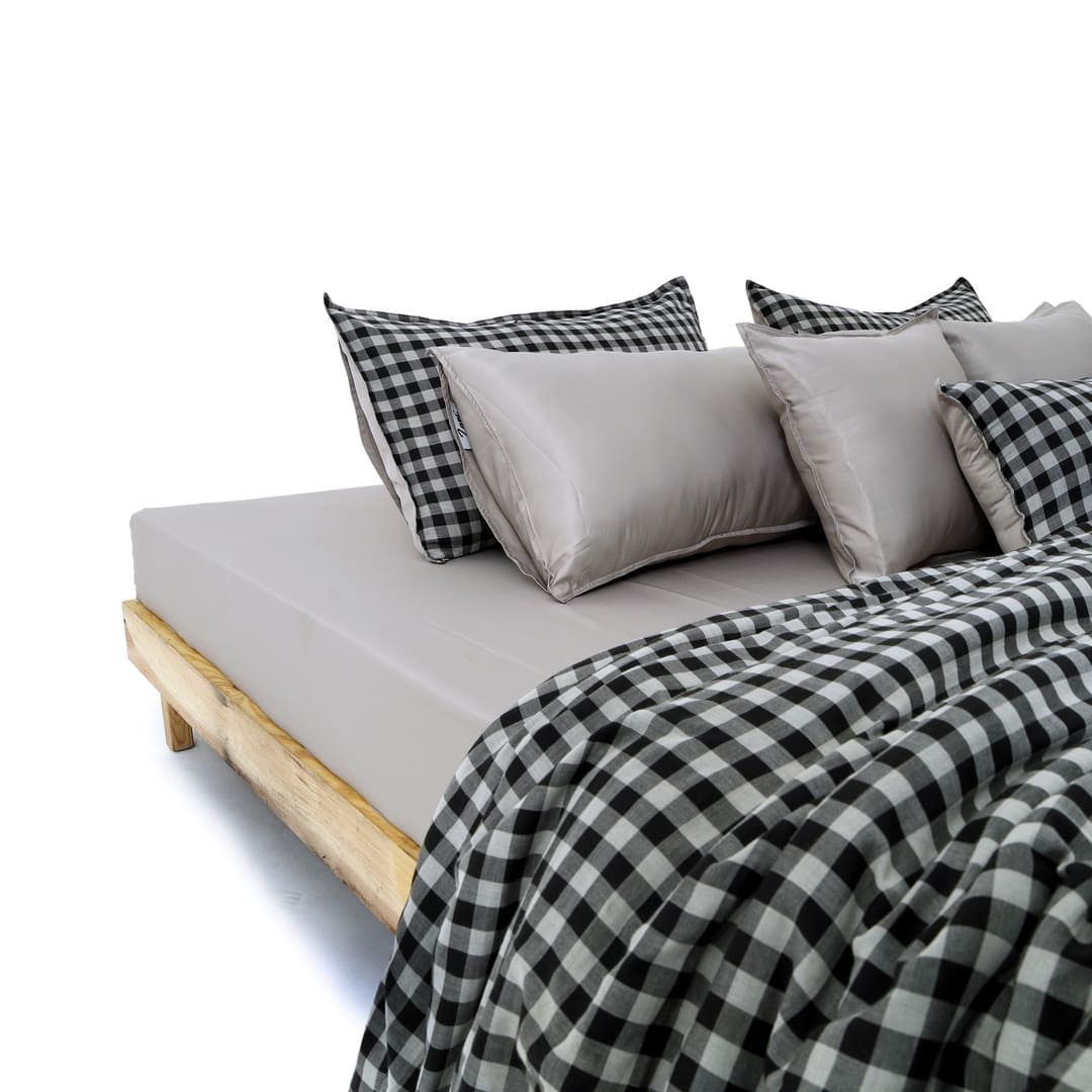Zarf Linen Blend Bedding Set Of 9 - Twilight
