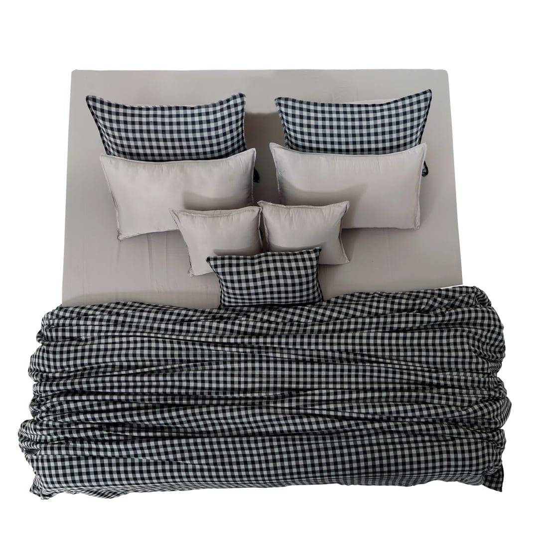 Zarf Linen Blend Bedding Set Of 9 - Twilight