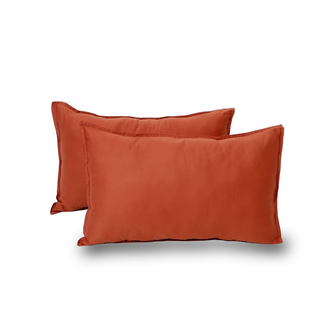 Egyptian Cotton Pillow Covers- Set Of 2 -Terra