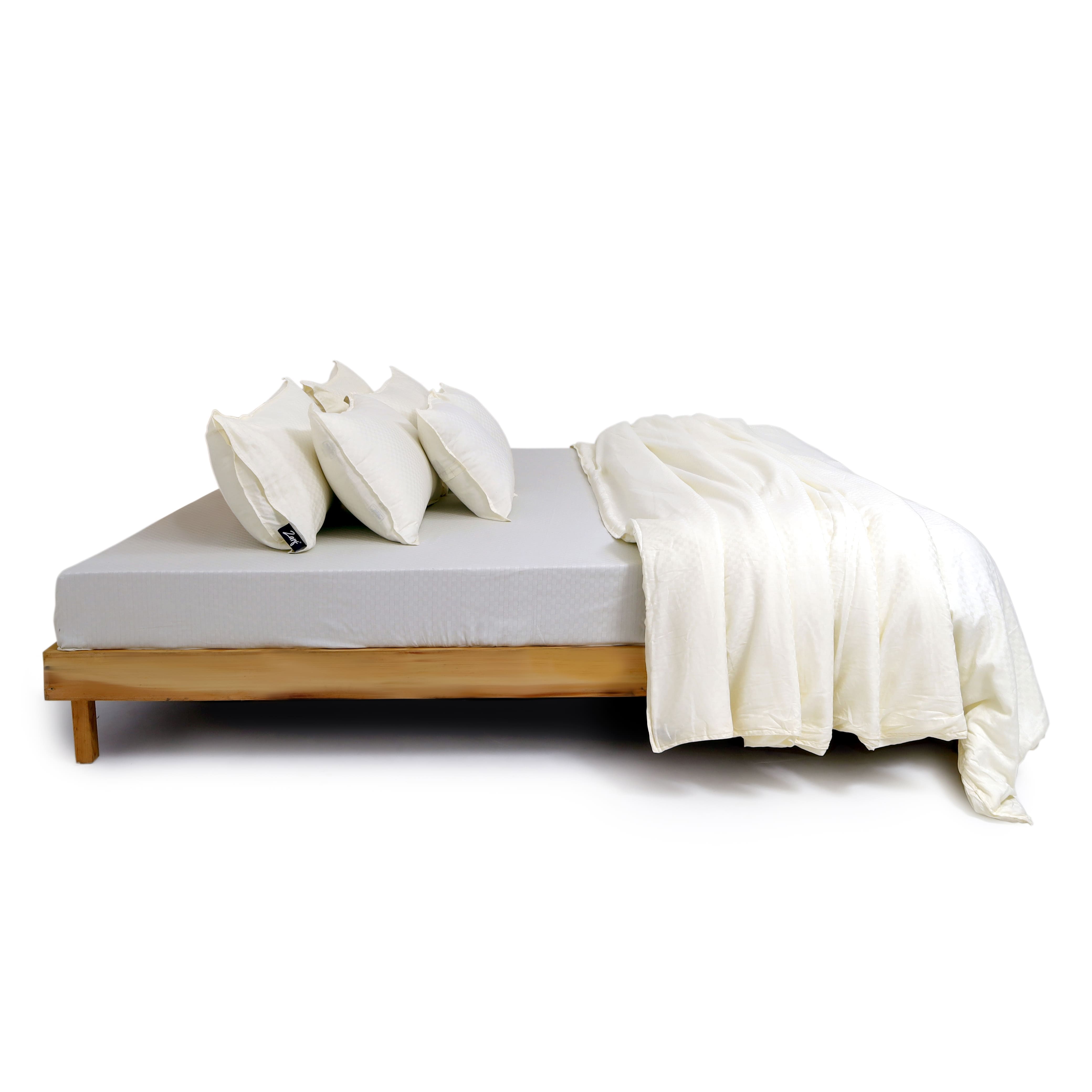 ZARF Egyptian Cotton Comforter With 2 Pillowcases & 2 Cushion Covers - Ivory