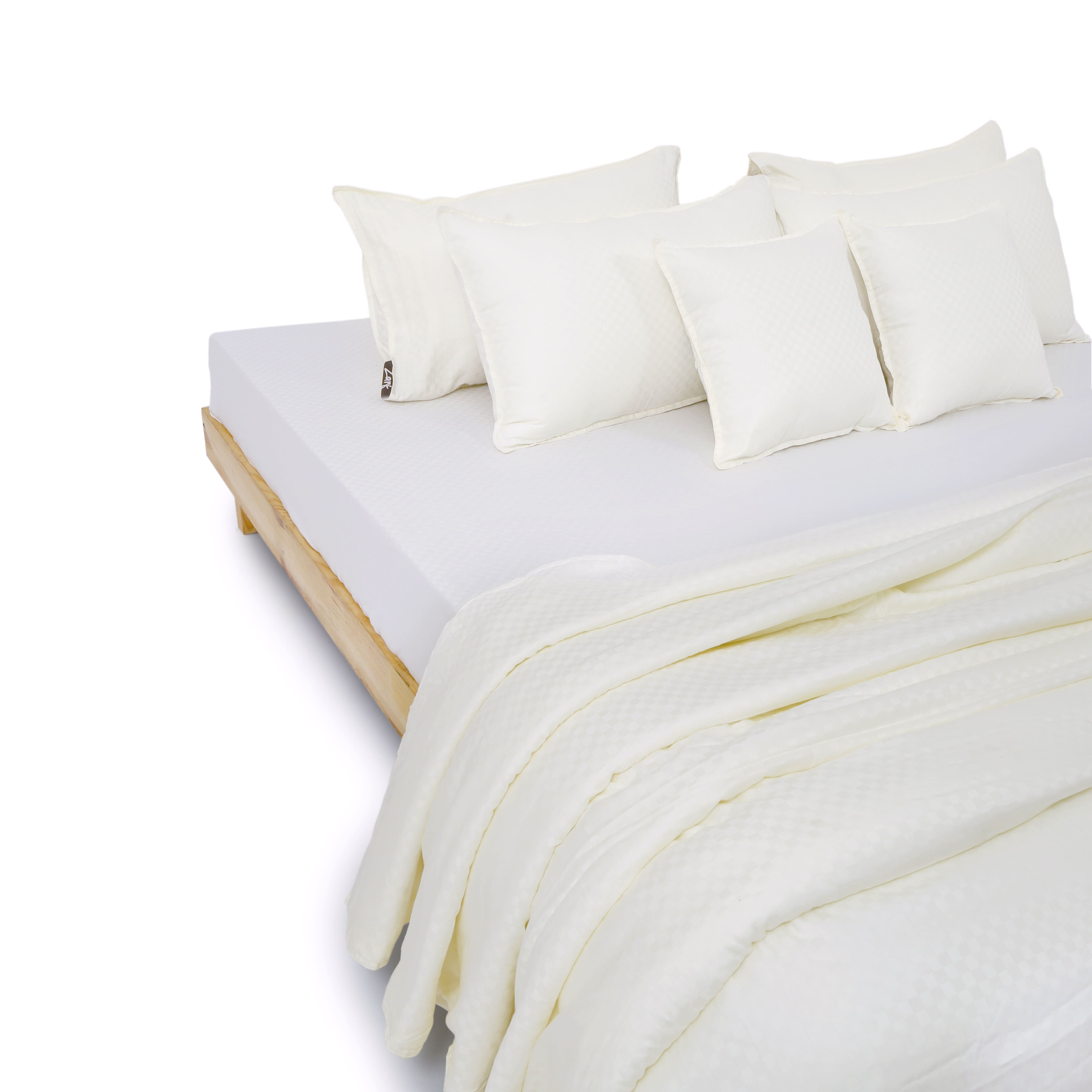 ZARF Egyptian Cotton Comforter With 2 Pillowcases & 2 Cushion Covers - Ivory